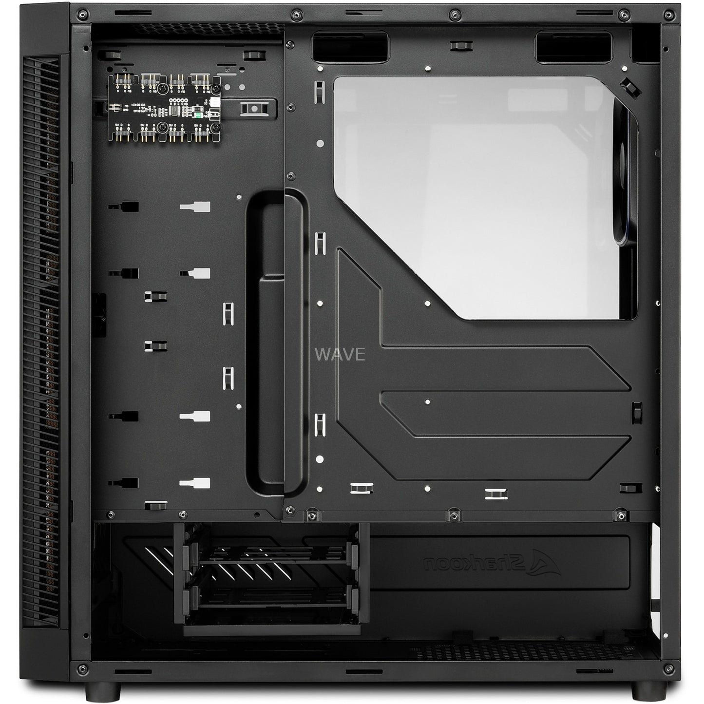 Sharkoon tg6 rgb midi tower behuizing (zwart | 4x usb-a | rgb | tempered glass)
