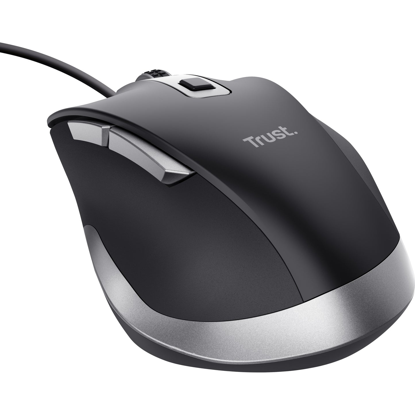 Trust fyda bedrade muis (zwart grijs, 600 - 5000 dpi)