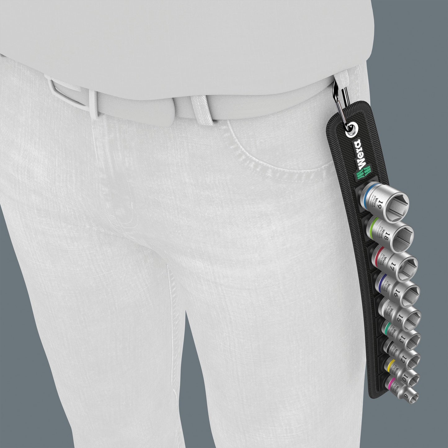 Wera belt b 4 zyklop doppen set dopsleutel (zwart zilver, 9-delig, met 3 8 -aandrijving)