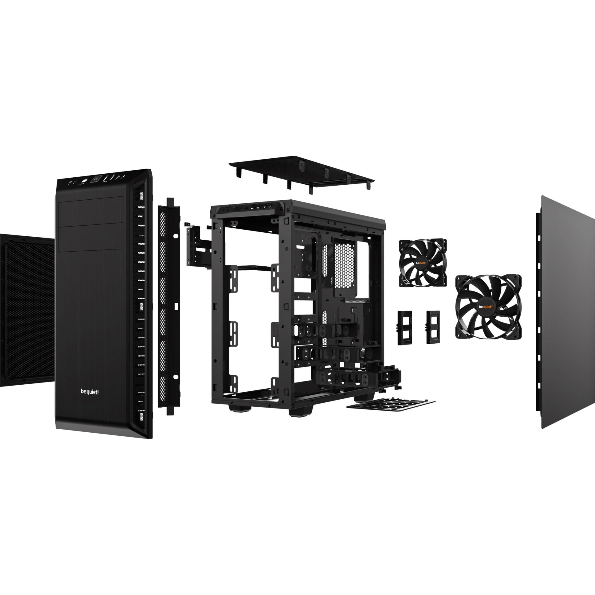 Be quiet! pure base 600 midi tower behuizing (zwart | 2x usb-a)