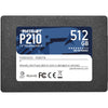 Patriot p210, 512 gb ssd (zwart, p210s512g25, sata iii)