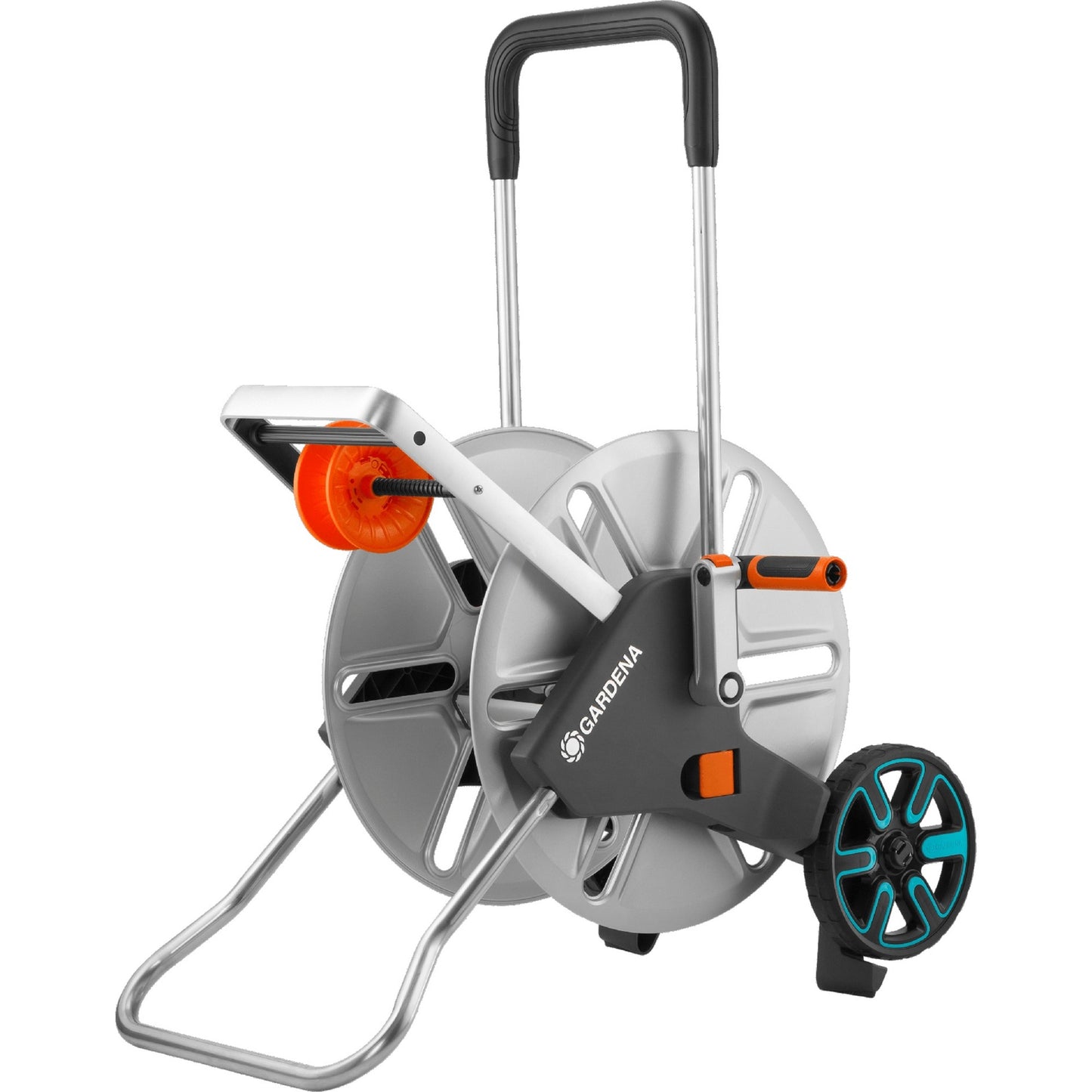 Gardena slangenwagen aquaroll l easy metal (grijs oranje, 18550-20)