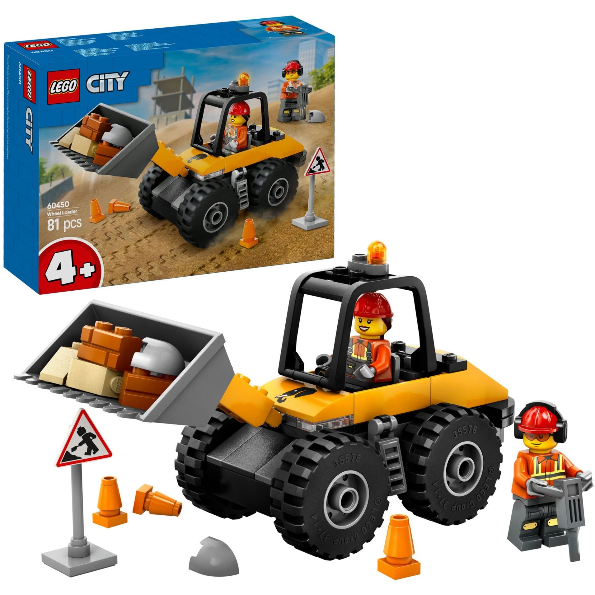 Lego city - gele wiellader constructiespeelgoed (60450)
