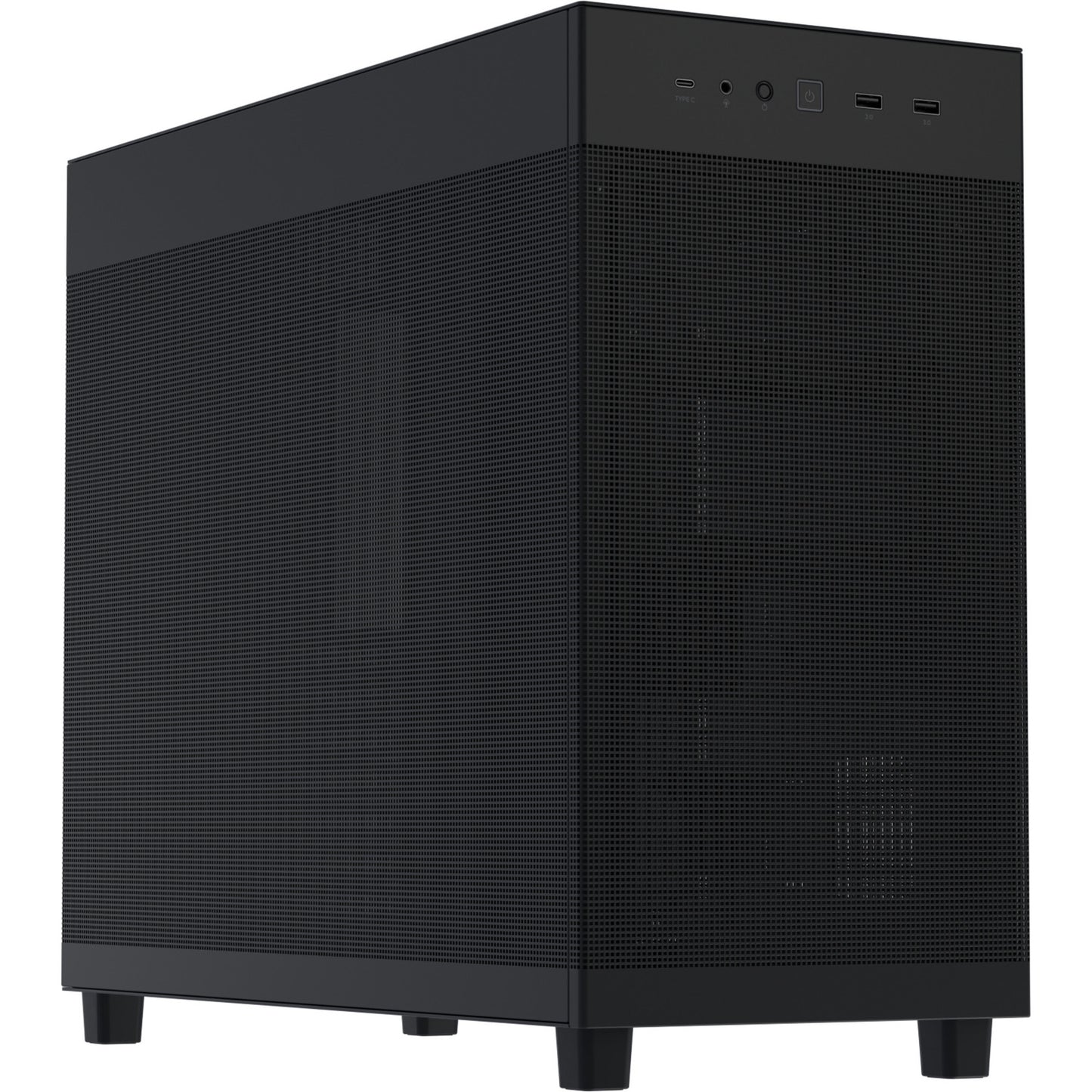 Asus prime ap303 - mesh panel midi tower behuizing (zwart | 2x usb-a | 1x usb-c)