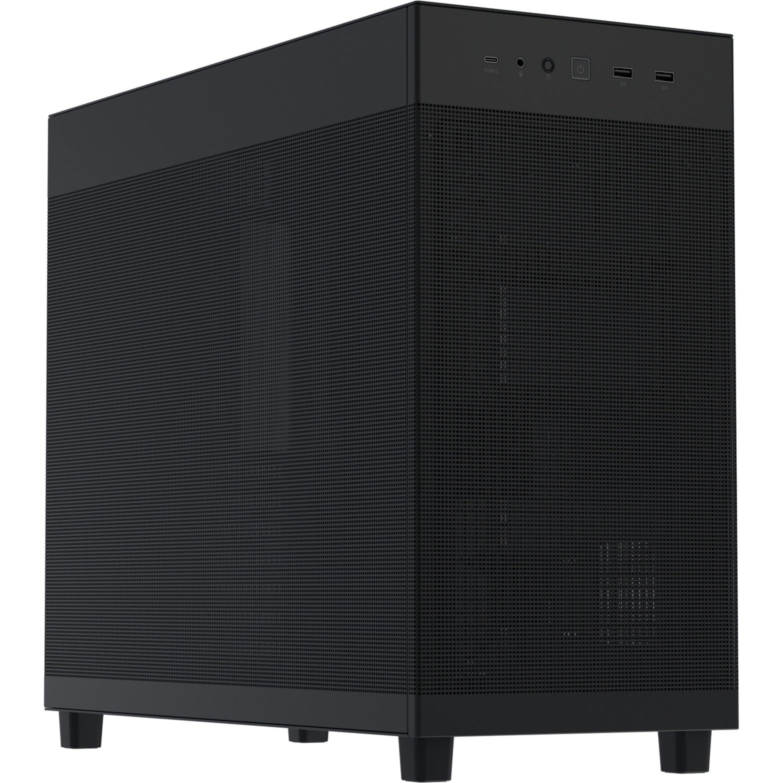 Asus prime ap303 - mesh panel midi tower behuizing (zwart | 2x usb-a | 1x usb-c)