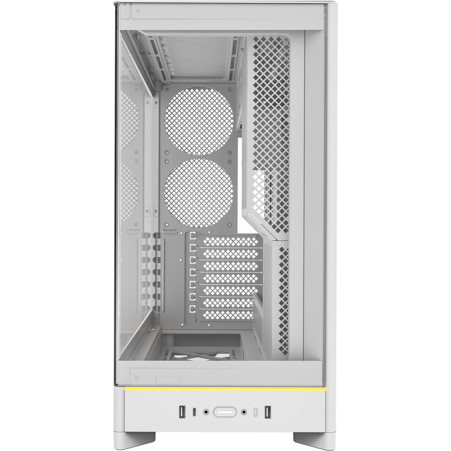 Montech hs02 midi tower behuizing (wit | 2x usb-a | 1x usb-c | rgb | tempered glass)