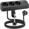 Act connectivity stekkerdoos met 3 type-f stopcontacten stekkerdoos (zwart, 30w power delivery, usb type-c a poorten)
