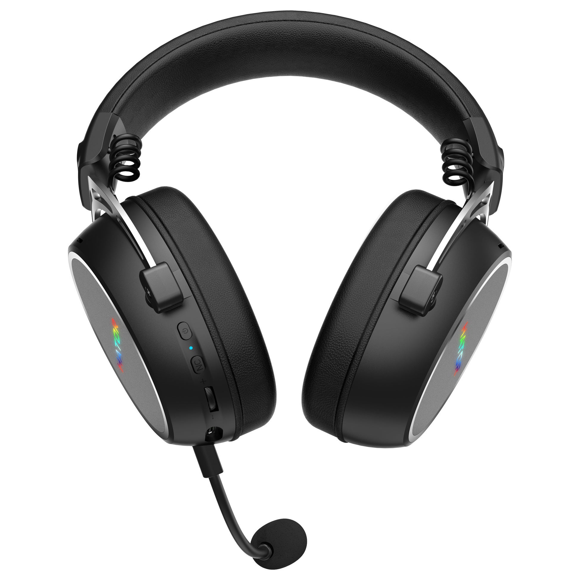 Hator hypergang 3 wireless over-ear gaming headset (zwart, rgb, 2.4ghz bluetooth usb)