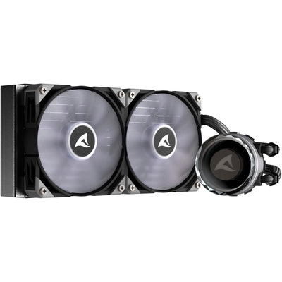 Sharkoon s80 rgb waterkoeling (zwart, 4-pins pwm fan-connector)