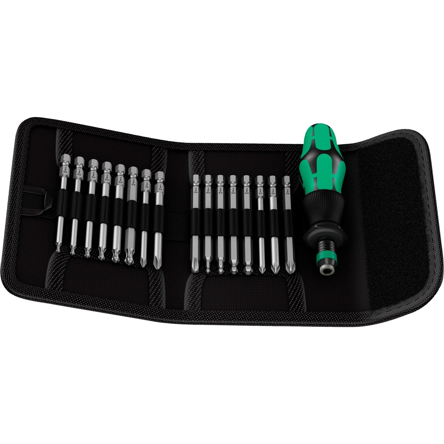 Wera kraftform kompakt 60 kk, 17-delig dopsleutel (zwart groen, bits met kogelkop)