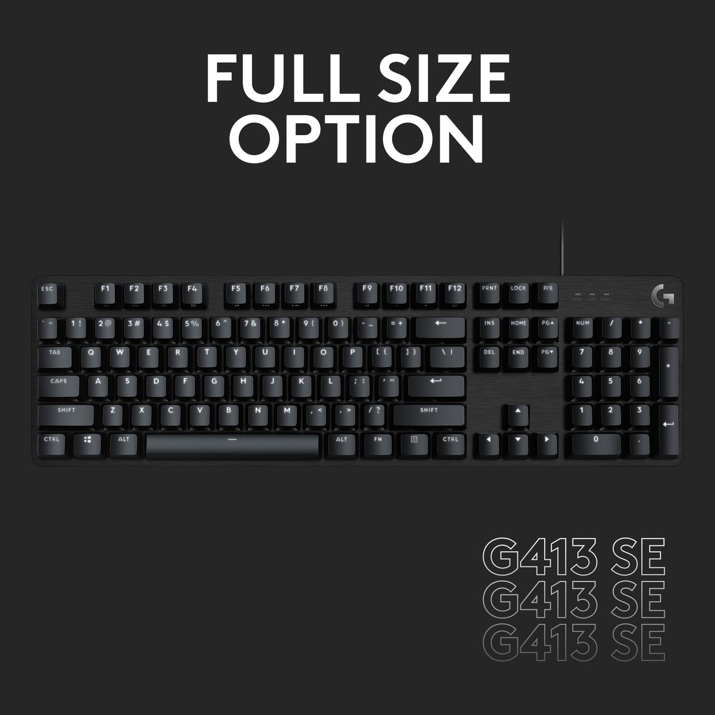 Logitech g413 tkl se mechanisch gaming toetsenbord (zwart, us-international lay-out (qwerty), gl tactile, 80% (tkl))