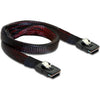 Delock mini sas sff-8087 > mini sas sff-8087 kabel (rood zwart, 0,5 meter)