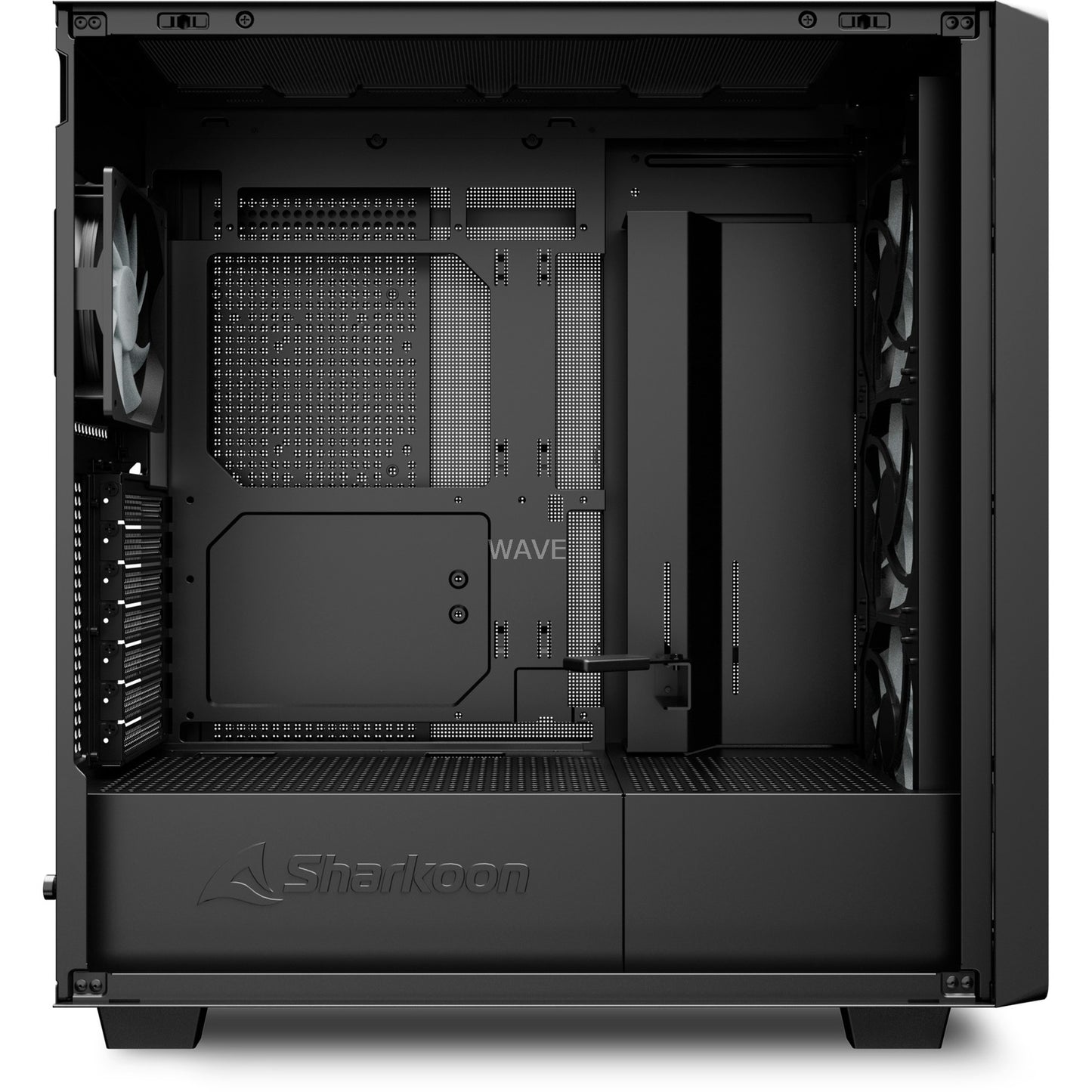 Sharkoon rebel c70g rgb midi tower behuizing (zwart houtkleur | 2x usb-a | 1x usb-c | rgb | tempered glass)