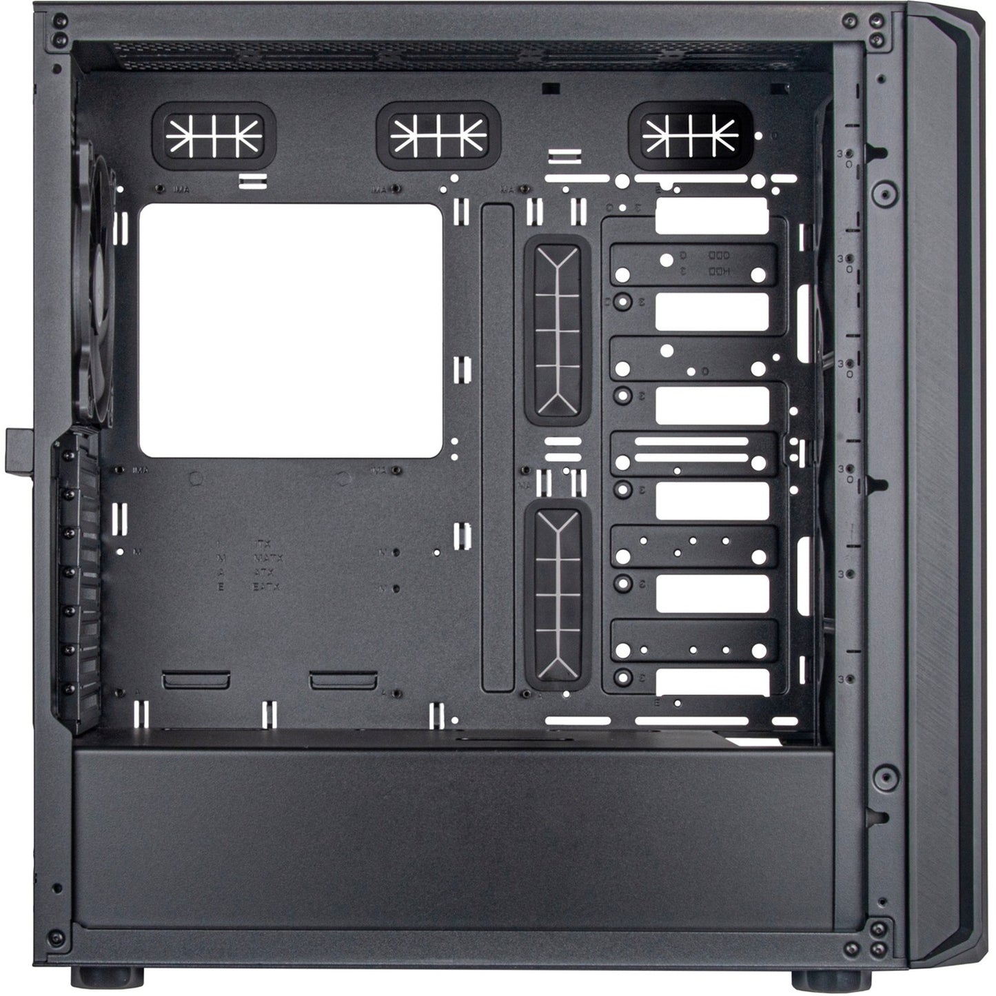 Silverstone sst-sed1-b midi tower behuizing (zwart | 2x usb-a | 1x usb-c)