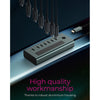 Icy box 7-port usb-c 3.2 gen 2 usb-hub (blauwgrijs)