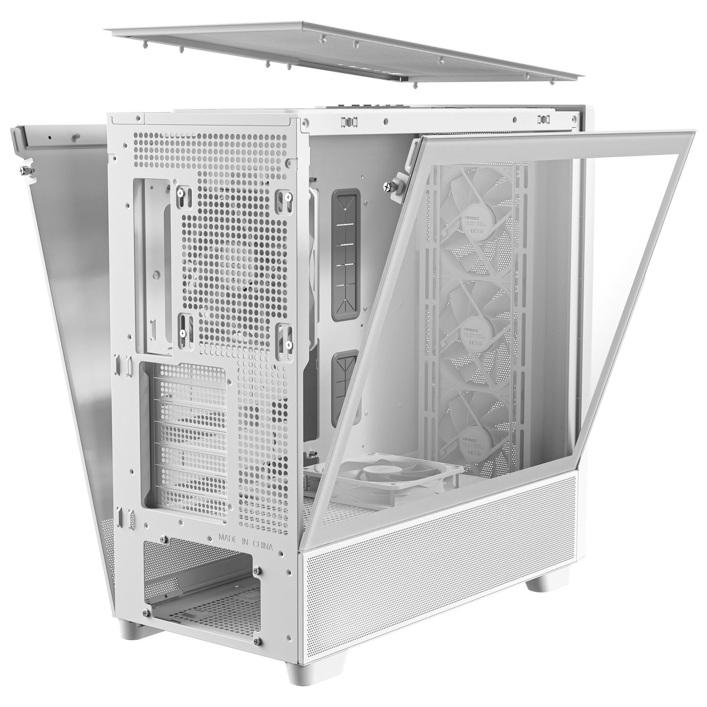 Antec flux midi tower behuizing (wit | 2x usb-a | 1x usb-c | tempered glass)