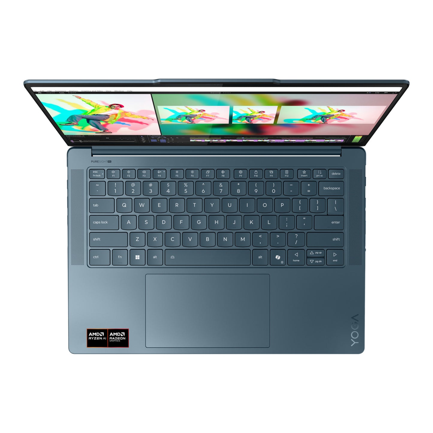 Lenovo yoga pro 7 14asp10 (83lx001mmh) 14.5 copilot+ laptop (blauwgroen | ryzen ai 9 365 | radeon 880m graphics | 32 gb | 1 tb ssd)