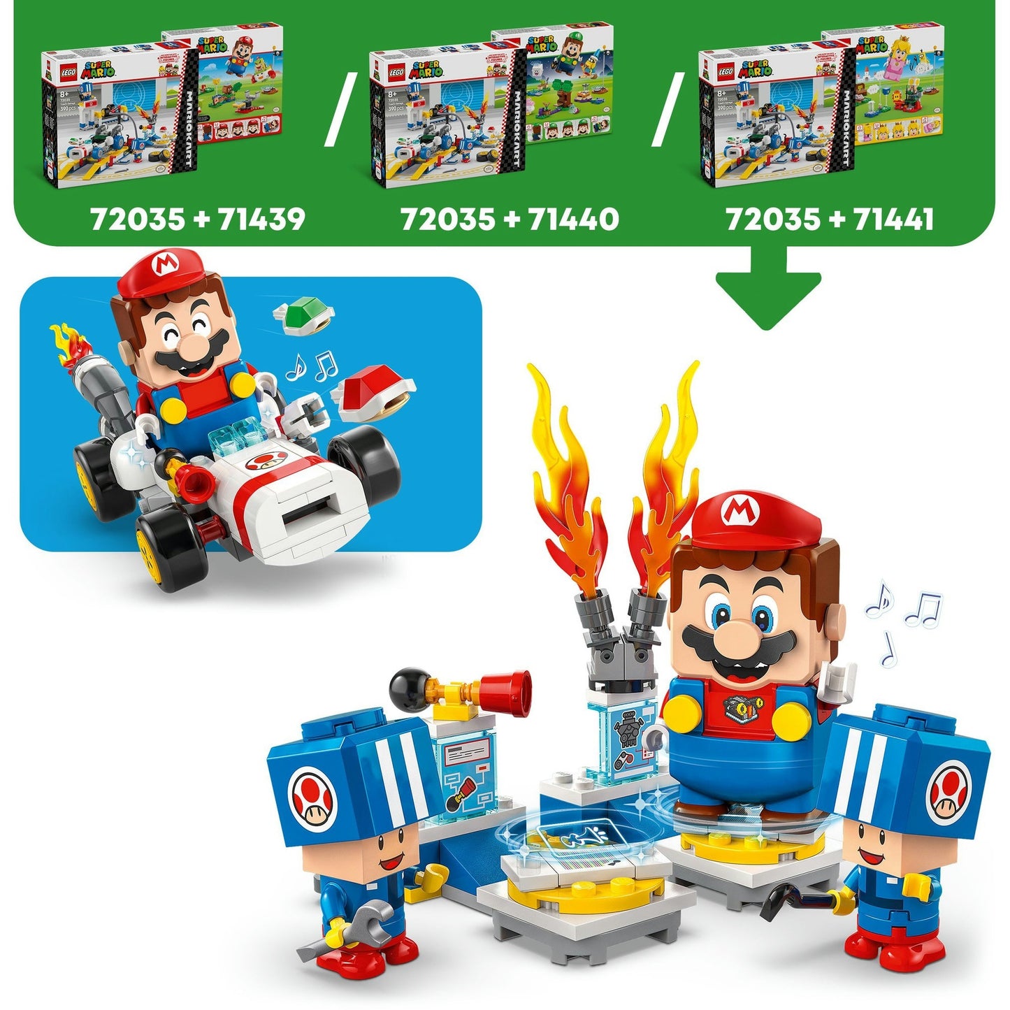 Lego super mario 72035 mario kart toads garage