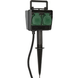 Brennenstuhl tuincontactdoos met aardspies 1154450 stekkerdoos (zwart, 10 meter, ip44) - afbeelding 1