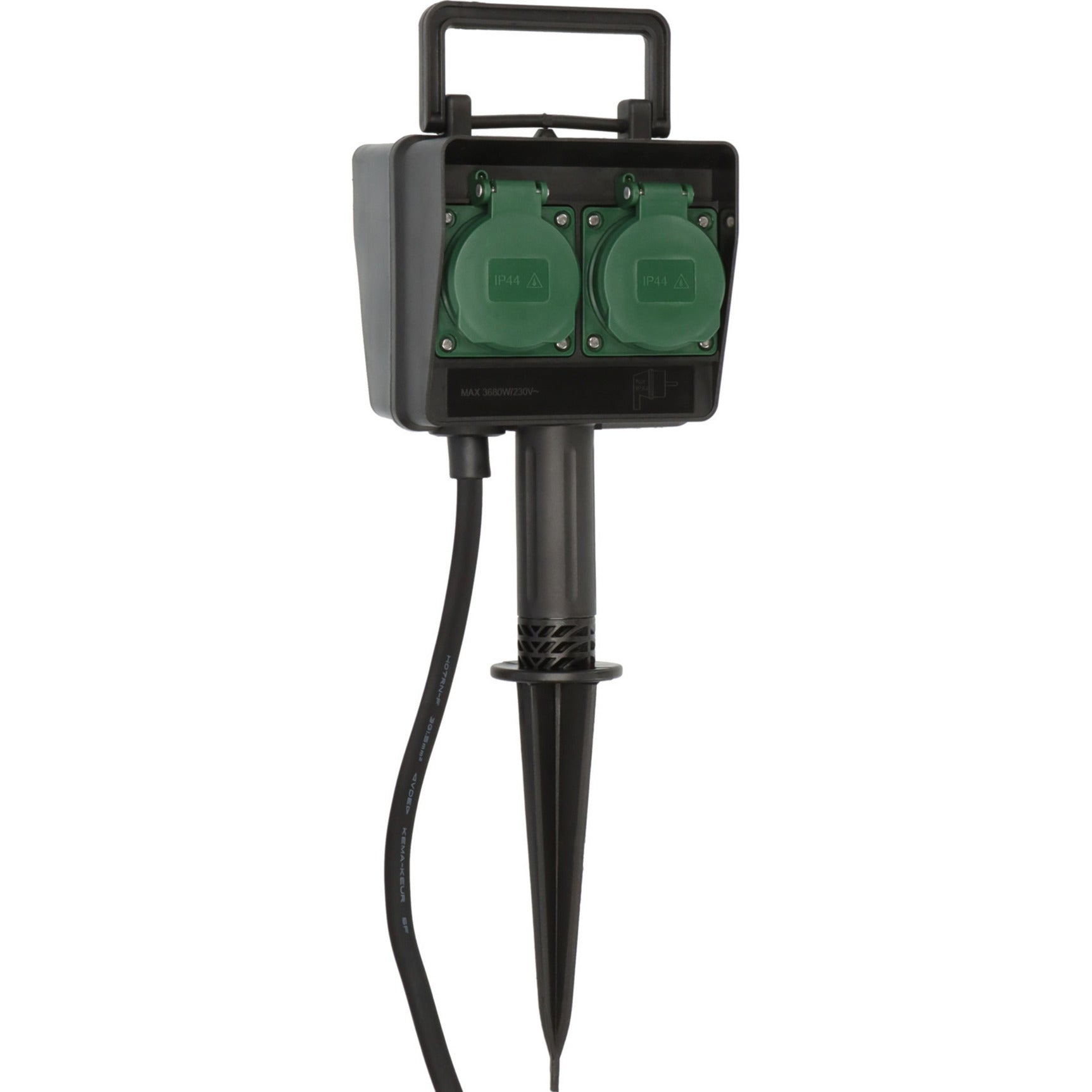 Brennenstuhl tuincontactdoos met aardspies 1154450 stekkerdoos (zwart, 10 meter, ip44)