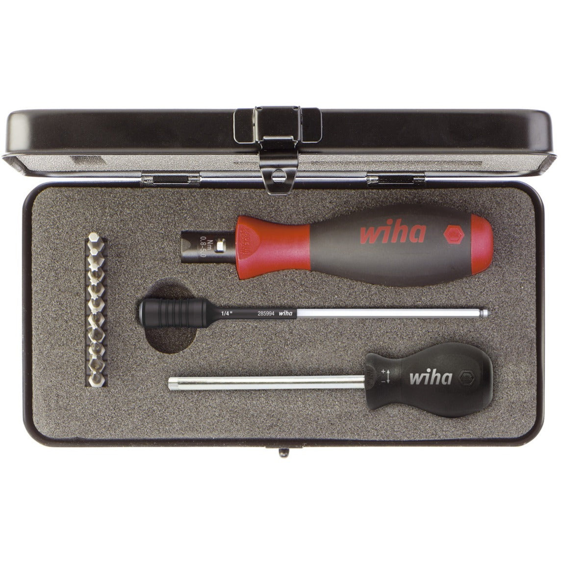Wiha momentschroevendraaierset torquevario®-s 0,8-5,0 nm assorti 14-delig, variabel instelbare momentbegrenzing incl. box - 26893