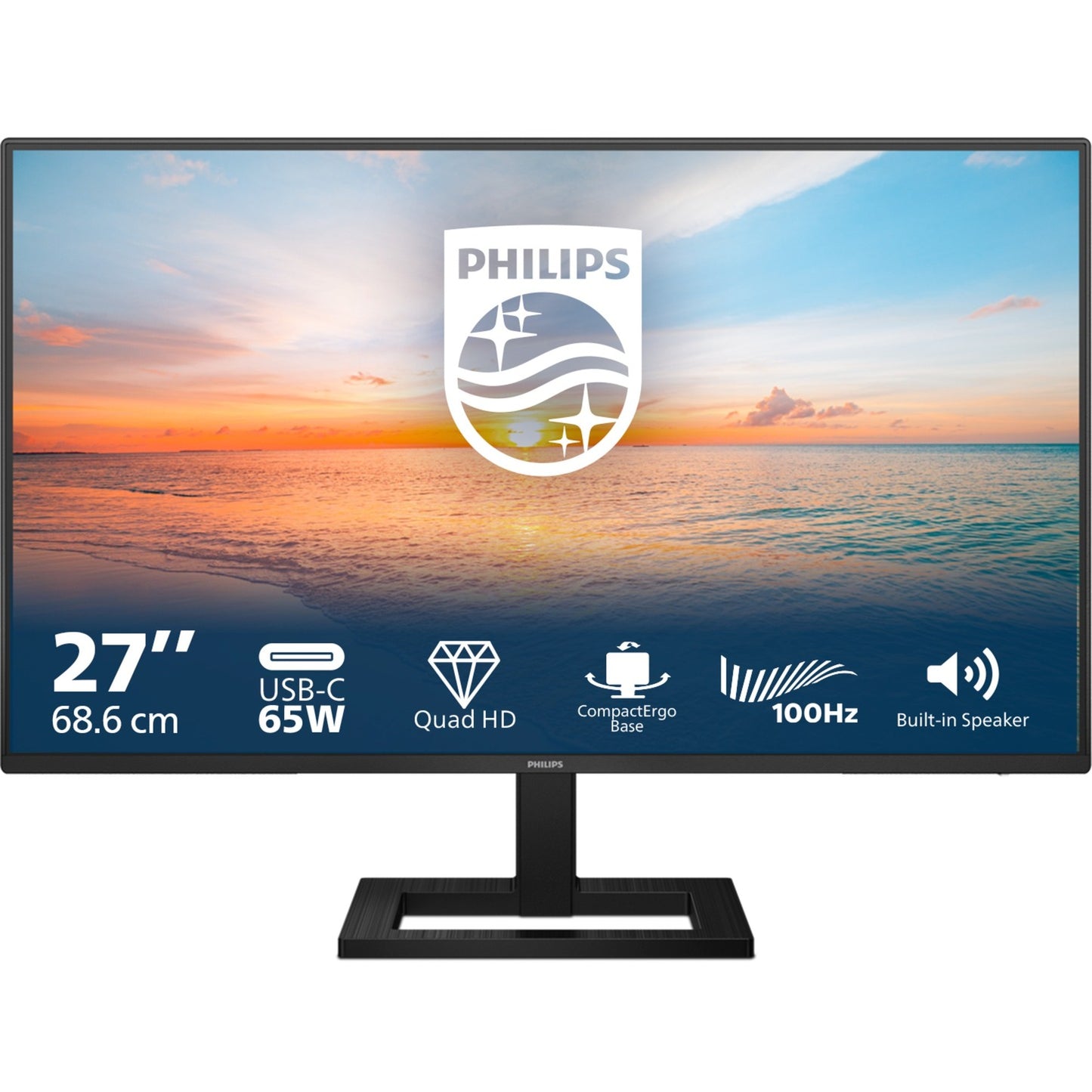 Philips 27e1n1600ae 00 27 monitor (zwart, hdmi, 2x usb-a, usb-c)