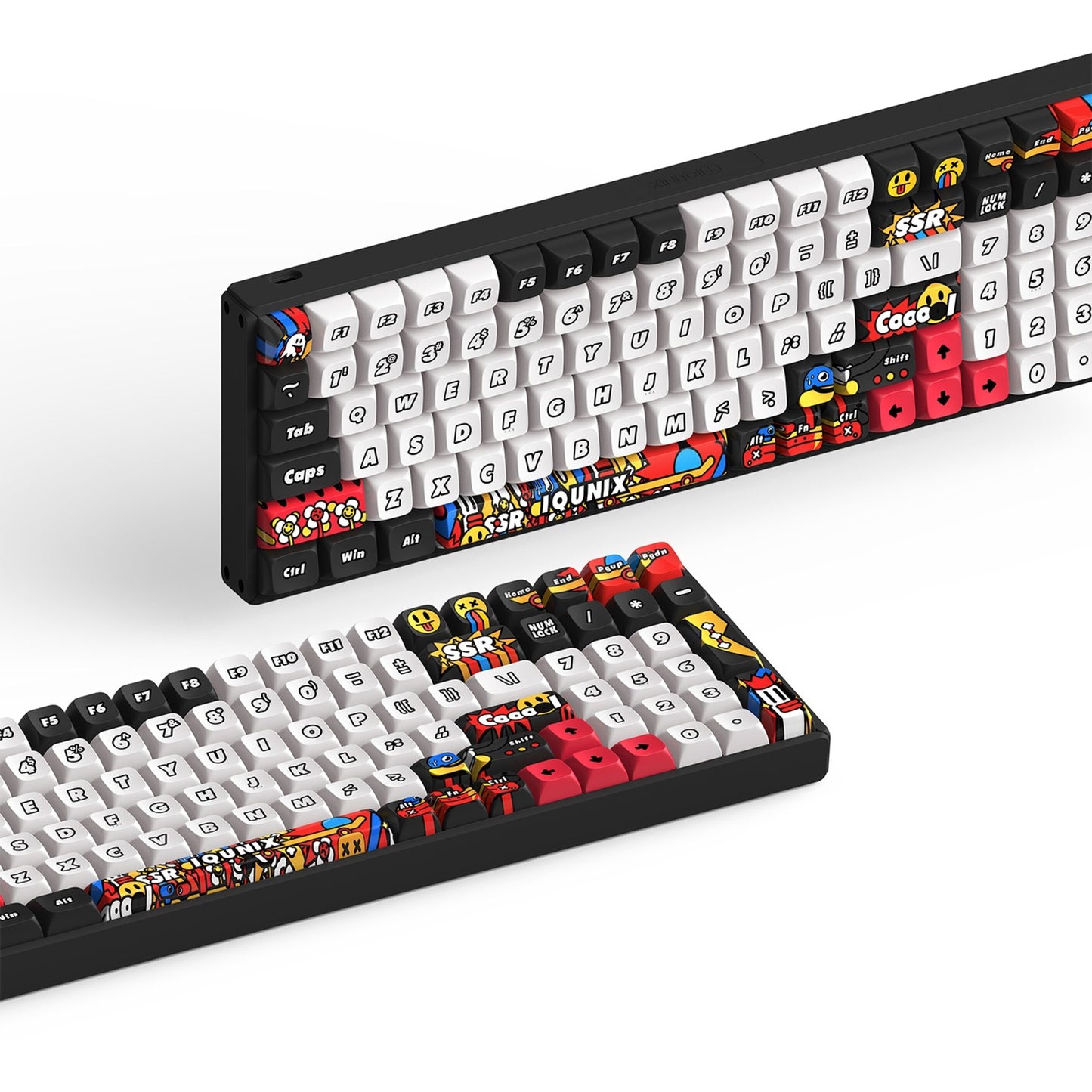 Iqunix f97 graffiti diary wireless mechanical keyboard (zwart, us lay-out (qwerty), ttc gold pink, 96%, rgb leds, hot-swappable, pbt, 2.4ghz | bluetooth 5.1 | usb-c)