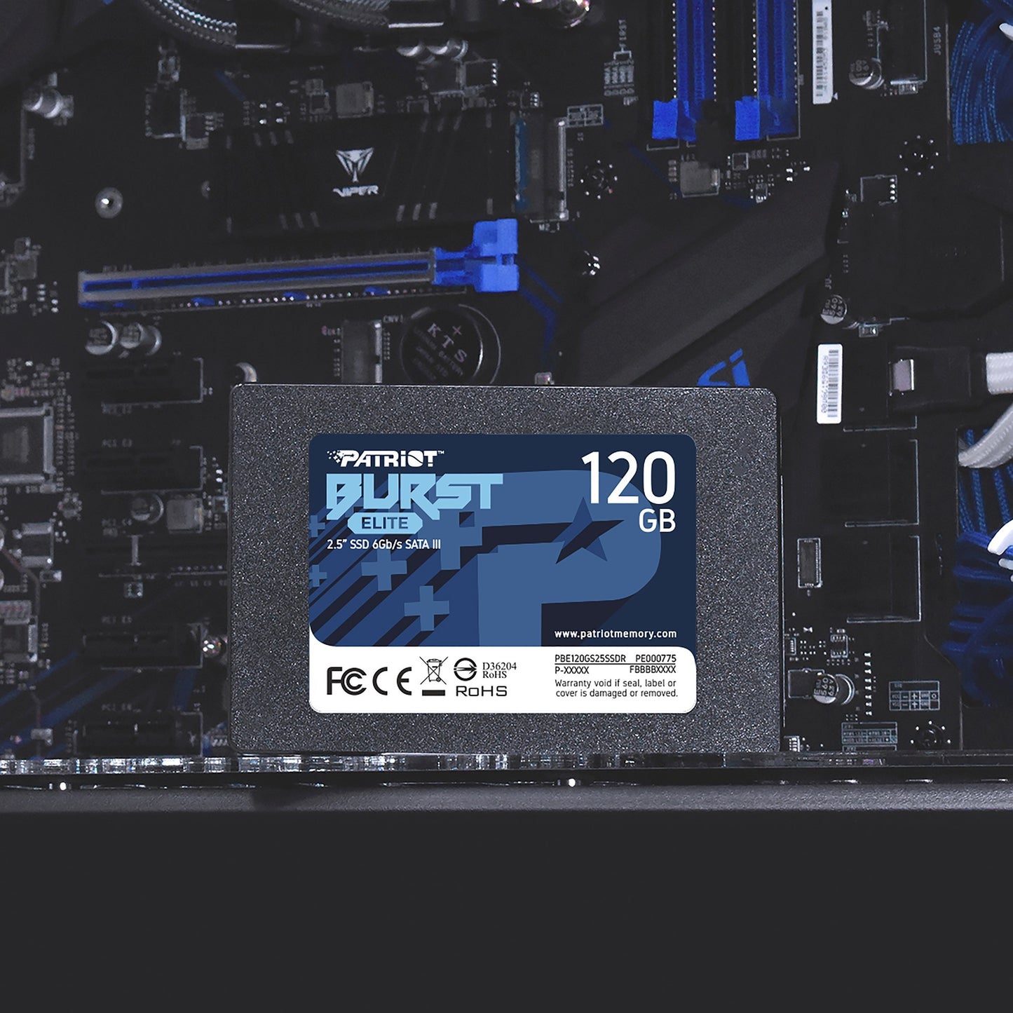 Patriot burst elite 120 gb ssd (zwart, pbe120gs25ssdr, sata 6 gb s)