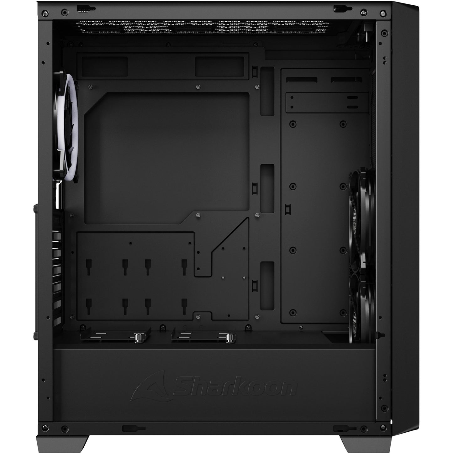 Sharkoon vs8 rgb black midi tower behuizing (zwart | 2x usb-a | 1x usb-c | rgb | tempered glass)