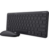Trust lyra multi-device wireless keyboard mouse desktopset (zwart, us lay-out (qwerty), scissor switches, 65%, 800 - 1.600 dpi, 2,4 ghz usb, bluetooth) - afbeelding 1