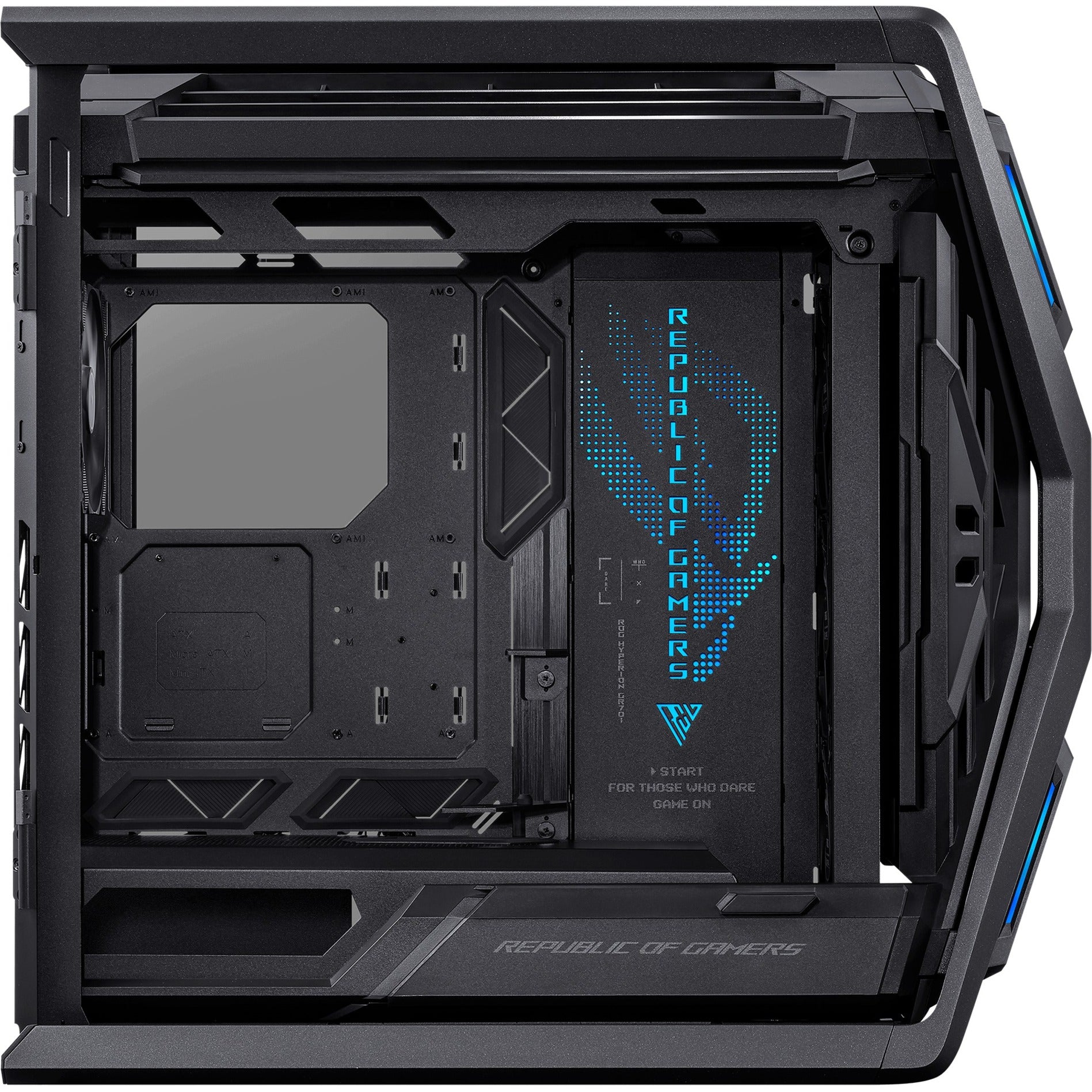 Asus rog hyperion gr701 big tower behuizing (zwart | 4x usb-a | 2x usb-c | rgb | tempered glass)