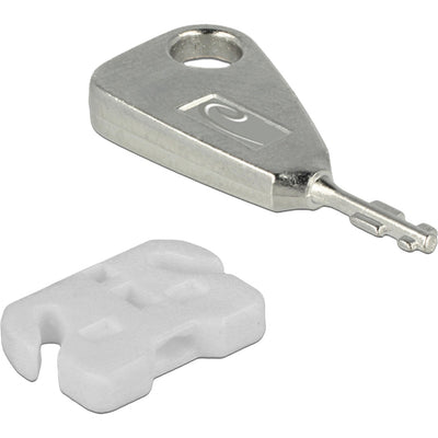 Delock usb port blocker voor usb-a female insteekslot (wit zilver)