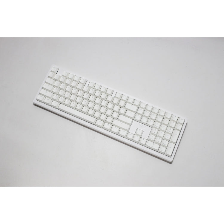 Ducky zero 6108 pure white rgb mechanisch gaming toetsenbord (wit, us lay-out (qwerty), cherry mx2a blue, 100%, rgb leds, double-shot pbt, hot swap, 2.4ghz | bluetooth | usb-c)