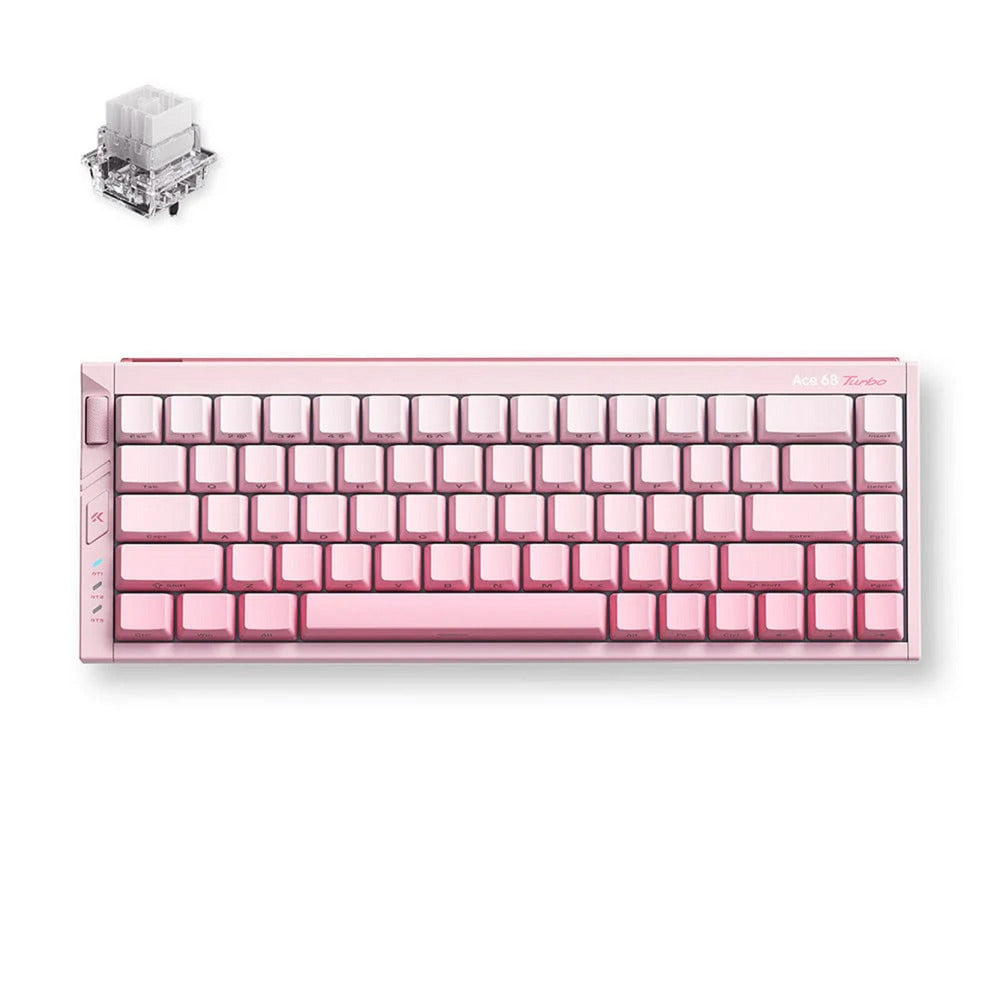 Mchose ace 68 turbo full-aluminum esports hall effect keyboard (lichtroze, us lay-out (qwerty), mount tai gt he, 65%, 16k, rgb, hot swap, usb-c, hall effect sensor)