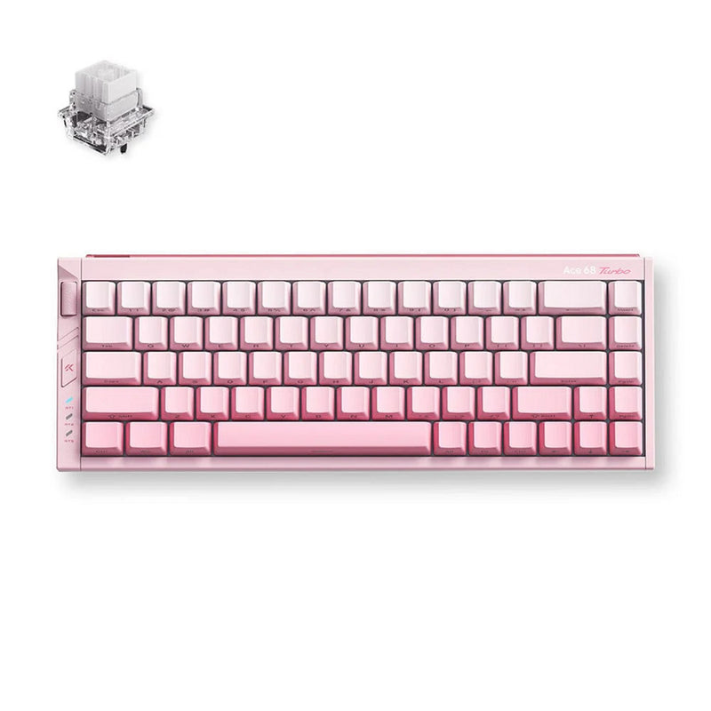Mchose ace 68 turbo full-aluminum esports hall effect keyboard (lichtroze, us lay-out (qwerty), mount tai gt he, 65%, 16k, rgb, hot swap, usb-c, hall effect sensor)