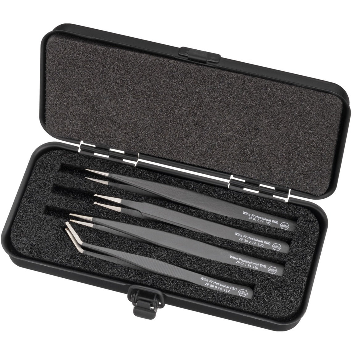 Wiha smd-pincetset professional esd grijptang (zwart)