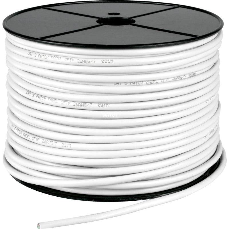 Goobay patchkabel rj-45 sf utp met cat.5e (grijs, 100 meter, kabelrol, flexibel)