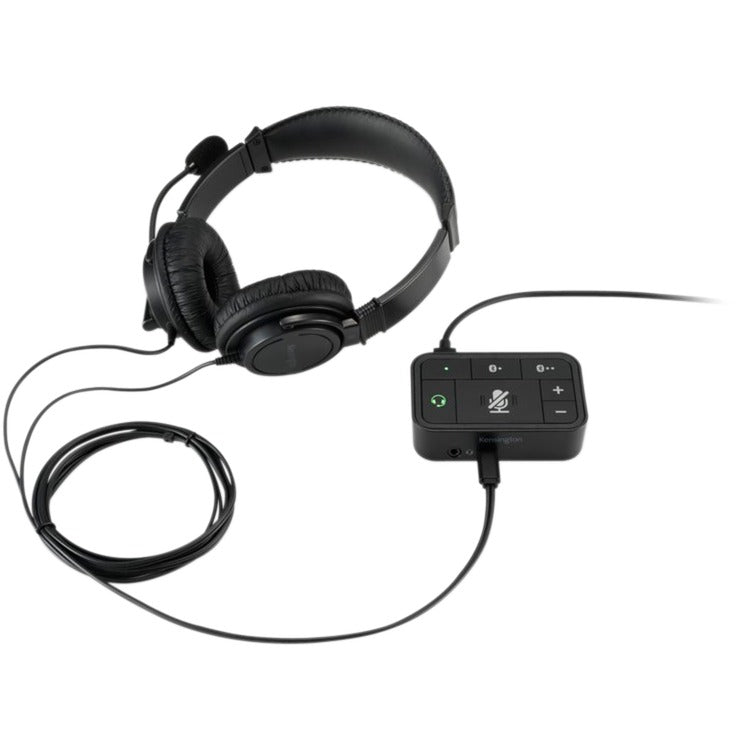 Kensington universal 3-in-1 pro audio headset switch (bluetooth, usb, 3,5mm audio)