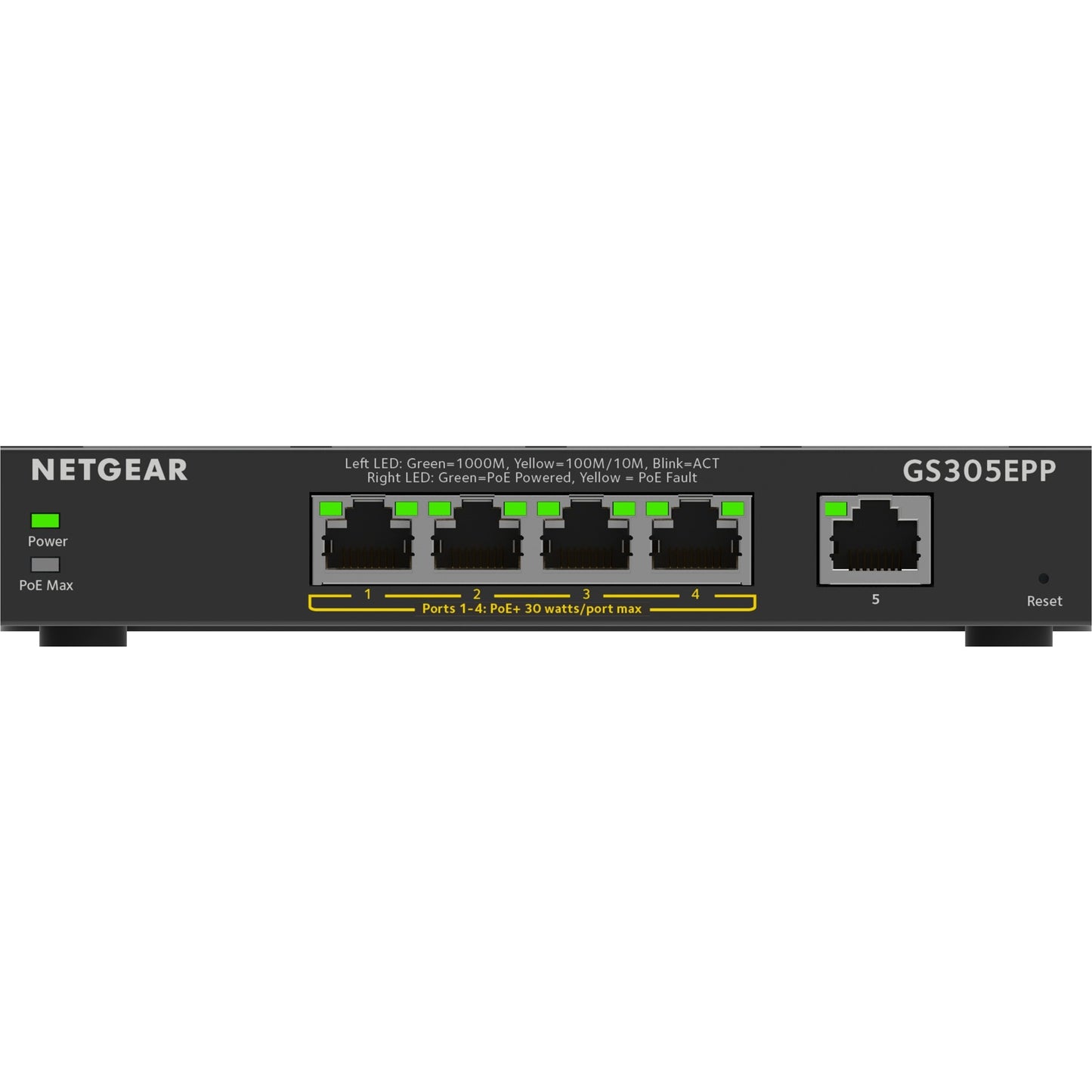 Netgear gs305epp switch (zwart)