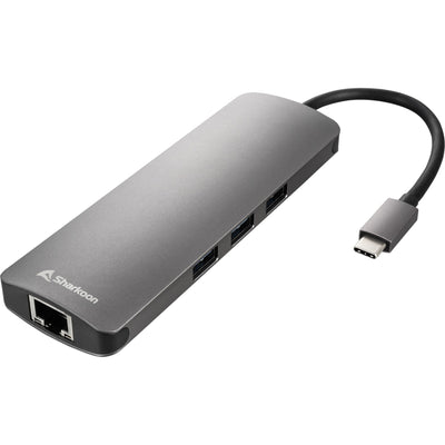 Sharkoon usb 3.0 type c combo adapter dockingstation (donkergrijs)