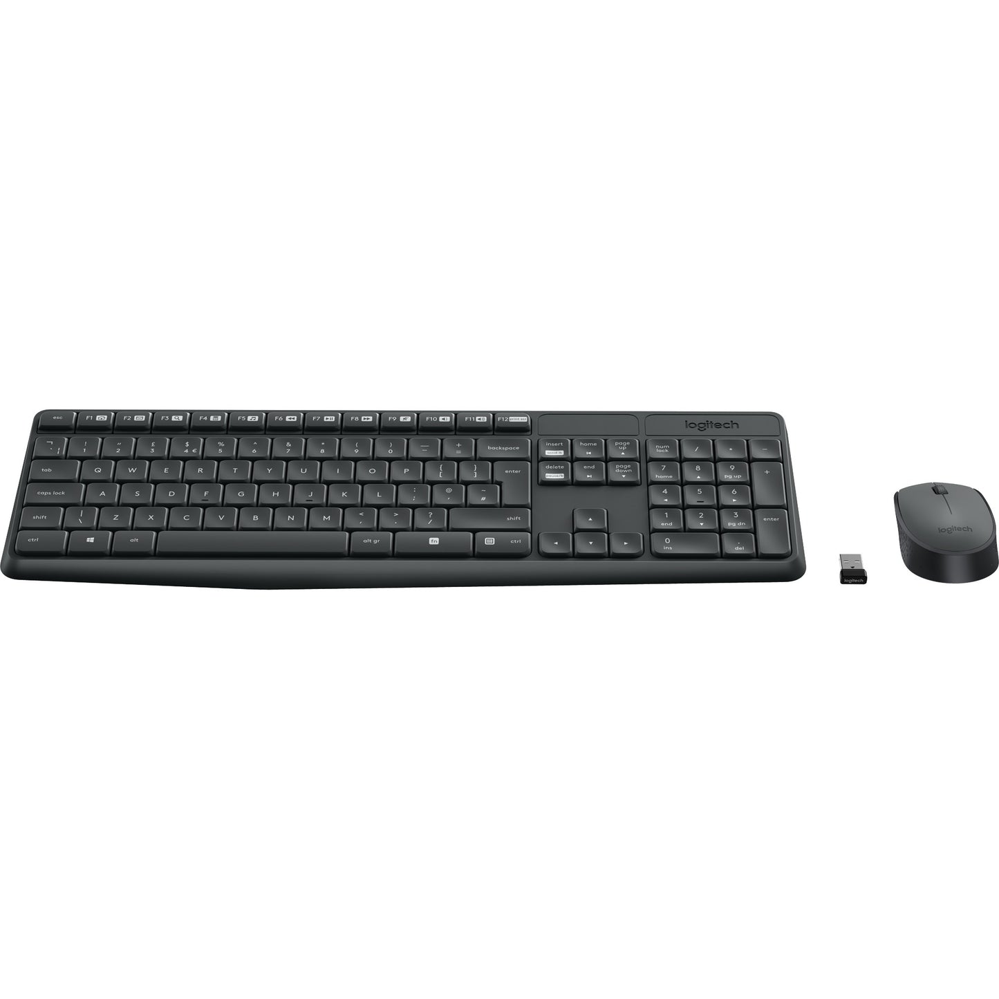 Logitech mk235 draadloze desktopset (zwart, us-international lay-out (qwerty))