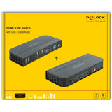 Delock hdmi kvm-switch (zwart, 4k 60 hz, usb 3.0, audio) - afbeelding 4
