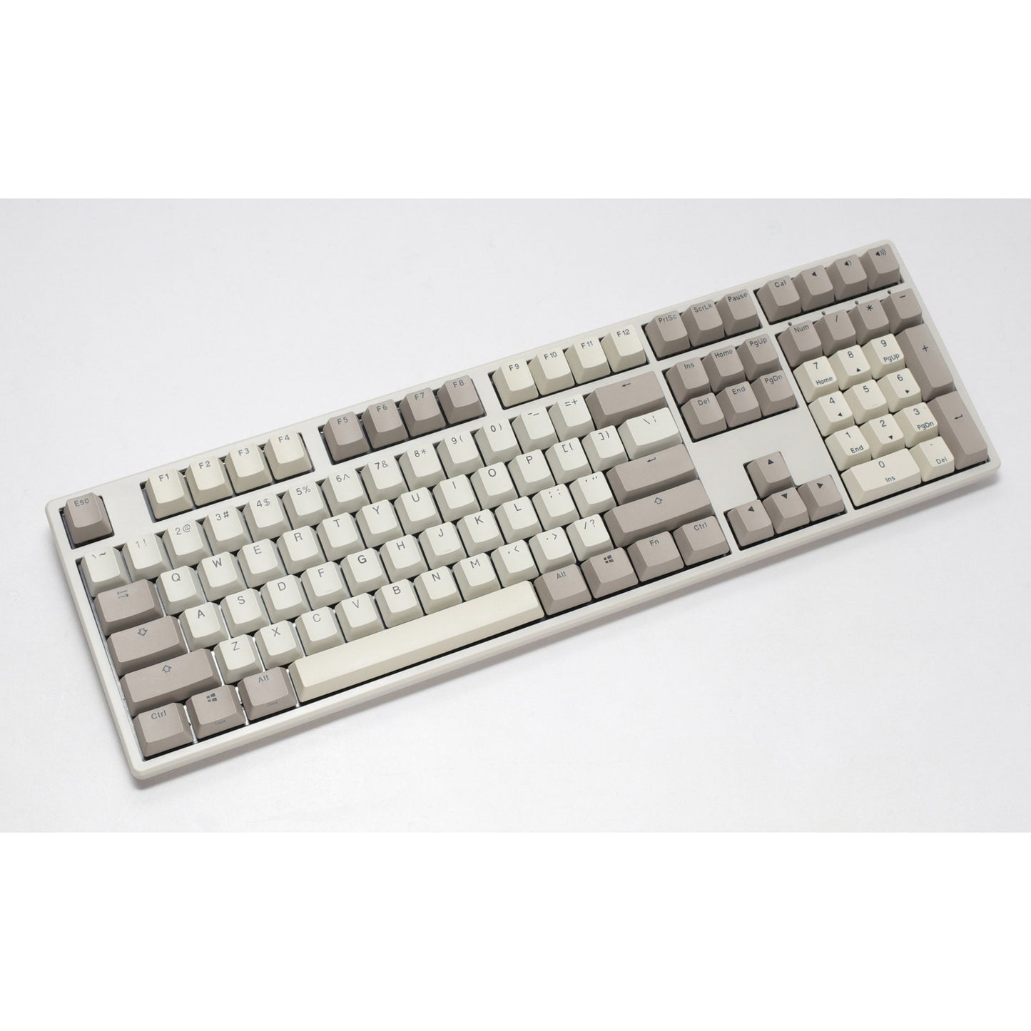 Ducky origin vintage mechanisch toetsenbord (grijs, us lay-out (qwerty), cherry mx brown, 100%, hot swap, pbt double-shot keycaps)