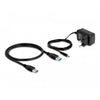 Delock usb-hub 10 gbps met 4 usb-a + 1 quick charge poort (grijs, incl. voeding)