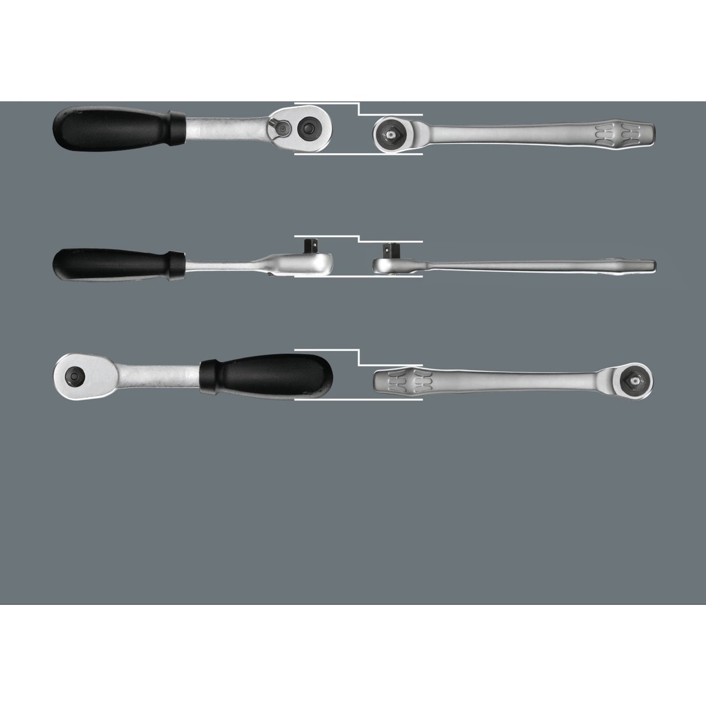 Wera 8100 sc 7 zyklop metal-ratelset met doorsteekvierkant 1 2 aandrijving gereedschapsset ( 28-delig )