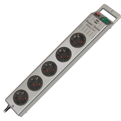 Brennenstuhl super-solid-line stekkerdoos 5-voudig zilver 2,5m h05vv-f 3g1,5