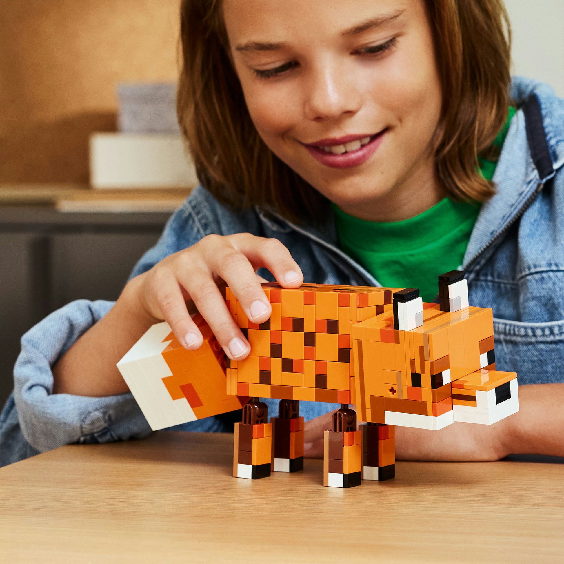 Lego minecraft de vos kinderkamer decoratie en dieren speelgoed voor kinderen - 21588