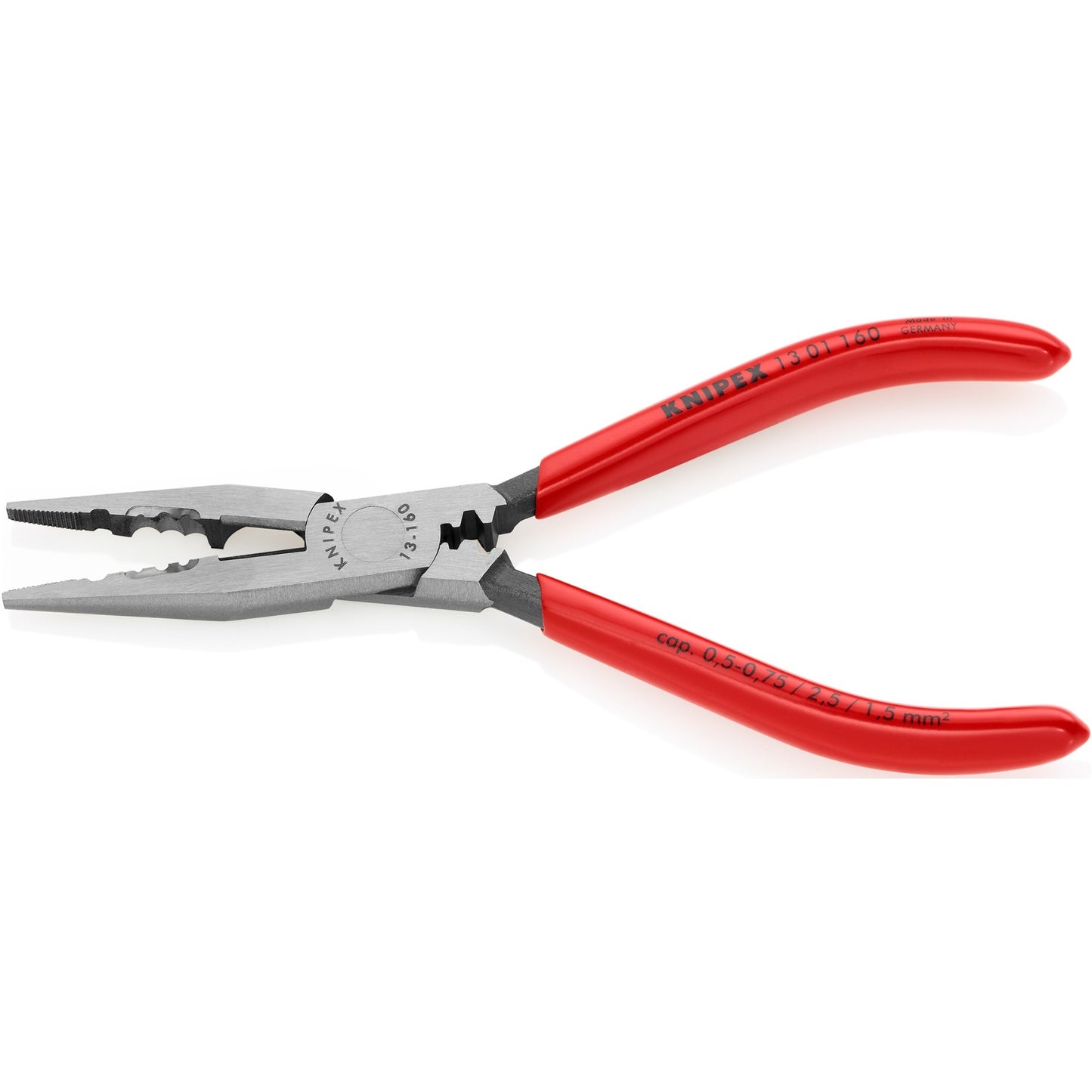 Knipex bedradingstang 13 01 160 (rood, lengte 160mm, krimpen 0,5 tot 2,5mm²)