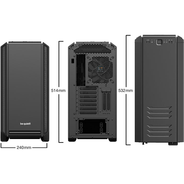 Be quiet! silent base 601 midi tower behuizing (zwart | 3x usb-a)