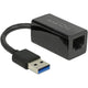 Delock superspeed usb-a (usb 3.1 gen 1) male > gigabit lan 10 100 1000 mbps compact adapter (zwart, 12,7 centimeter)